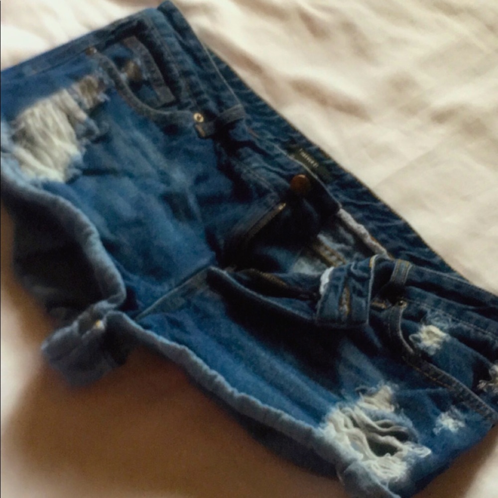 Forever 21 Distressed Jean Shorts